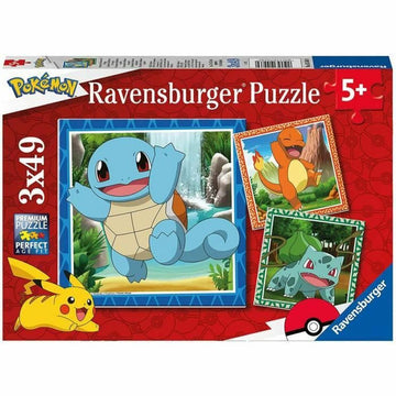 Komplet 3 puzzle sestavljank Pokémon Ravensburger 05586 Bulbasaur, Charmander & Squirtle 147 Kosi