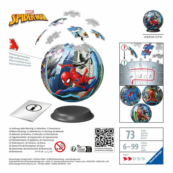 3D Puzzle Spiderman   Ball 76 Pieces