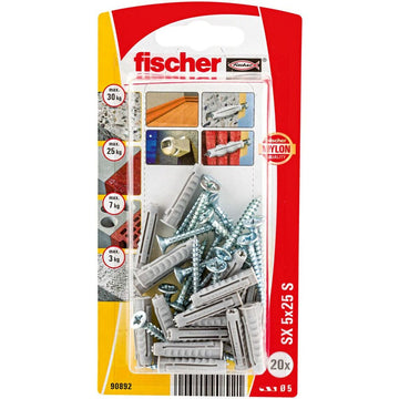 Chevilles et vis Fischer Chevilles et vis 20 Pièces (5 x 25 mm)