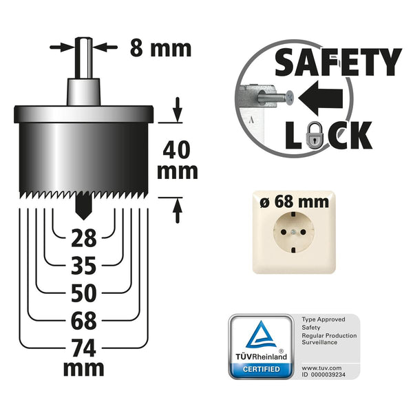 Scie cloche Wolfcraft Professional 2220000 Ø 28-74 mm