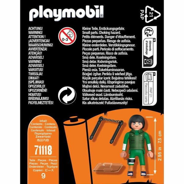 Figure Playmobil Naruto Shippuden - Rock Lee 71118 9 Pieces