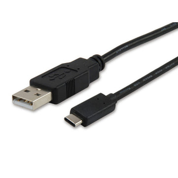 USB A zu USB-C-Kabel Equip 12888107 Schwarz 1 m