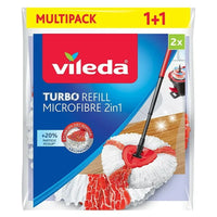 Rechange Pour Serpillière de Nettoyage Vileda Turbo 2in1 Microfibre Polyamide Polyester (2 Unités)