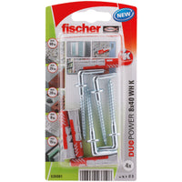 Pitons Fischer DuoPower 535001 Crampons 8 x 40 mm 4 Unités