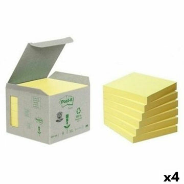 Set of Sticky Notes Post-it 76 x 76 mm Yellow (4 Units)