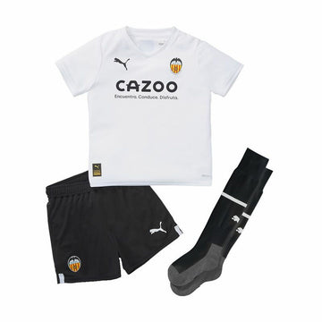 Ensemble Équipement de Football pour Enfants Puma Valencia CF Home 22/23 Blanc/Noir