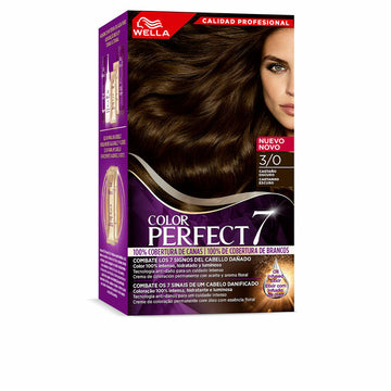 Dauerfärbung Wella Color Perfect 7 Nº 3/0 Graue Haare Dunkles Kastanienbraun 60 ml