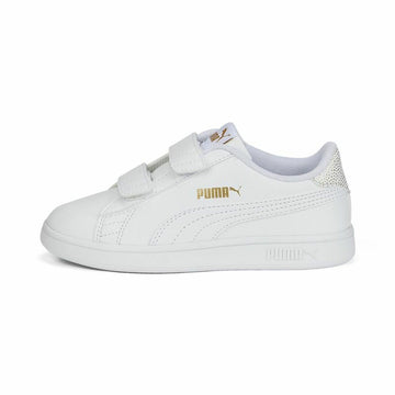 Chaussures de Sport pour Enfants Puma Smash v2 Metallics Blanc