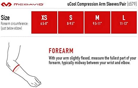 McDavid uCool Compression UV Arm Sleeves Medium MD6579-01-33