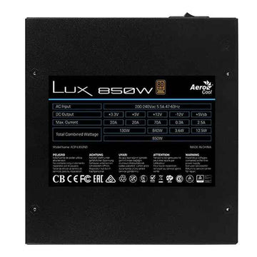Power supply Aerocool LUX850 Black 850 W