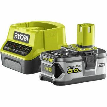 Ensemble chargeur et batterie rechargeable Ryobi RC18120-150 Litio Ion 5 Ah 18 V