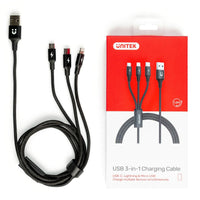 Câble USB vers Micro USB, USB-C et Lightning Unitek C14049BK Noir 1,2 m