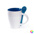 Mug with Small Spoon 149459 (350 ml) Bicoloured