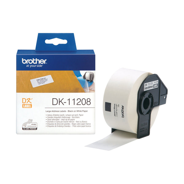 Etichette per Stampante Brother DK-11208 Bianco/Nero 38 X 90 mm (3 Unità)