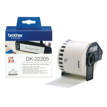 Continuous Roll of Paper Brother DK-22205 Black/White (3 Units)