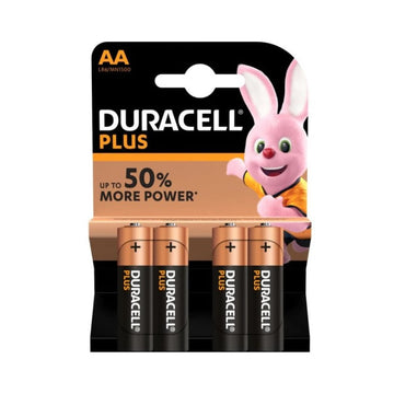 "Duracell Plus Alkaline Batteries AA LR6 / MN1500 4 Units"
