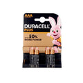"Duracell Plus Power Alkaline Batteries AAA LR03 / MN2400 4 Units"