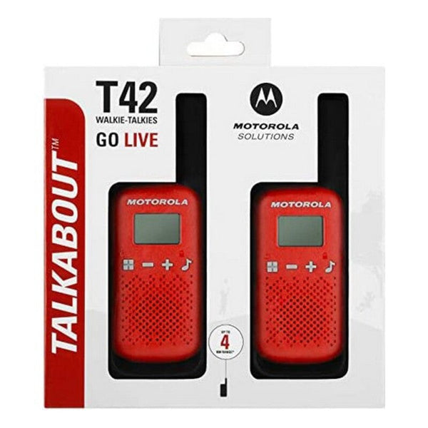 Walkie-Talkie Motorola T42 PMR446 1,3" LCD 4 km Red (2 pcs) (Refurbished A+)