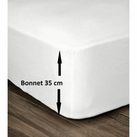 Fitted sheet Lovely Home 100% cotton White 160 x 200 cm