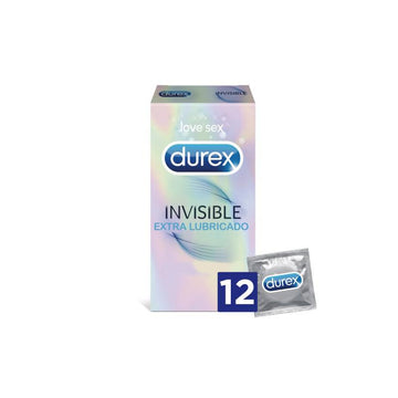 "Durex Invisible Extra Fino Extra Lubricado 12 Unidades"