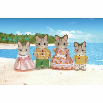 Action Figures Sylvanian Families Striped Cat Family