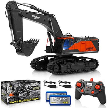 LEGENDARY RC Excavator Toy | Hobby-Grade Construction Vehicles Black - Red