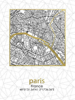 Obraz 45x60x1,8cm PLAN MIASTA PARIS     wyprzedaz