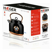 Water Kettle and Electric Teakettle Haeger EK-22B.024A 2200 W Black Multicolour Stainless steel 2200 W 1,7 L (1,7 L)