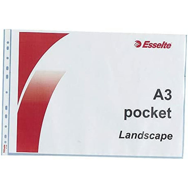 Étui Esselte Landscape Pocket Horizontal Transparent A3 polypropylène (10 Pièces)