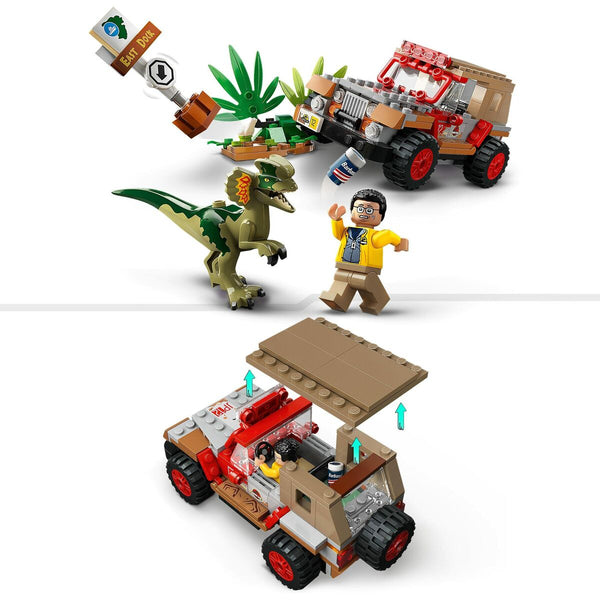 Playset Lego Jurassic Park 30th Anniversary 76958 Dilophosaurus Ambush 211 Pièces