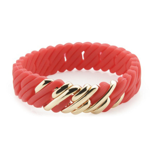 Bracelet Femme TheRubz 02-100-418 Rouge Silicone Acier inoxydable Doré Acier/Silicone (15 mm x 18 cm)