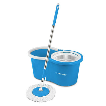 Mop with Bucket Esperanza EHS005 Bleu Blanc Microfibre