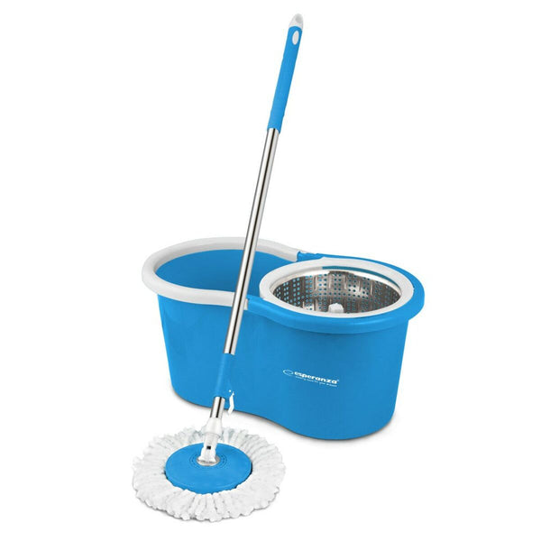 Mop with Bucket Esperanza EHS006 Modra Bela Mikrovlakna