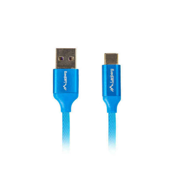 Kabel USB A v USB C Lanberg Quick Charge 3.0 Modra