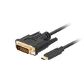 Câble USB C vers DVI-D Lanberg CA-CMDV-10CU-0018-BK Noir 1,8 m