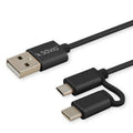 USB kabel za Micro USB in USB C Savio CL-128 Črna 1 m