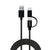 USB Cable to Micro USB and USB C Savio CL-128 Black 1 m