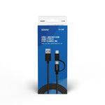 USB Cable to Micro USB and USB C Savio CL-128 Black 1 m