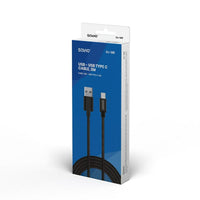 Kabel USB A v USB C Savio CL-129 Črna 2 m