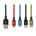 USB Cable to Micro USB, USB-C and Lightning Ibox IKUM4W1CLR Black Multicolour 1,2 m