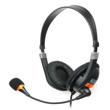 Headphones with Microphone Natec Drone Black Orange