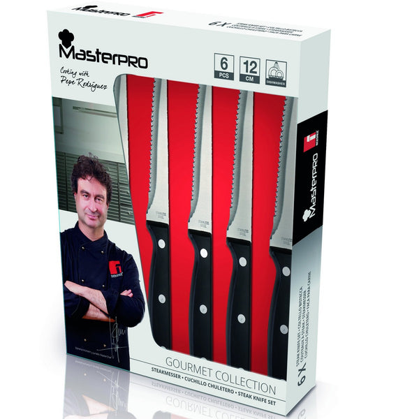 Set nožev Masterpro Gourmet Nerjaveče jeklo (12,5 cm) (6 Kosi)