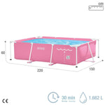 Detachable Pool Intex Small Frame Familiar 28266NP Pink 220 x 60 x 150 cm