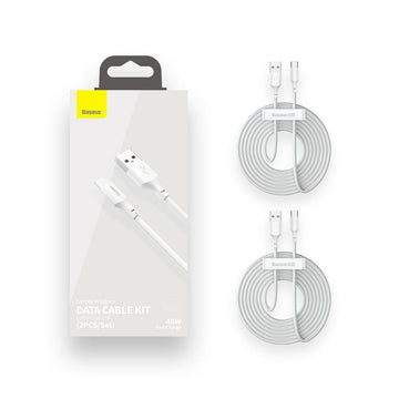 Kabel USB A v USB C Baseus TZCATZJ-02 Bela 1,5 m (2 kosov)