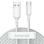 Câble USB A vers USB C Baseus TZCATZJ-02 Blanc 1,5 m (2 Unités)