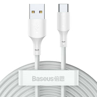 Kabel USB A v USB C Baseus TZCATZJ-02 Bela 1,5 m (2 kosov)