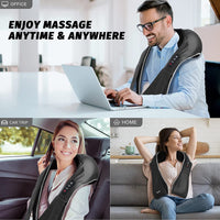 Shiatsu Neck Massager Electric with Heat Function, Shoulder Massager for Back, Legs, Feet, Back Massager with 3 Speeds for Home Office