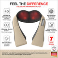 Donnerberg Shiatsu massager neck massager with red light and heating function TUV certificate (beige)