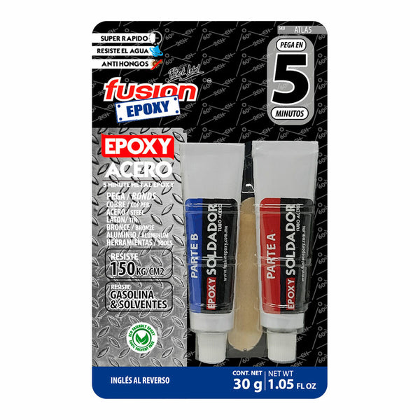 Adhésif époxy à deux composants Fusion Epoxy Black Label Atla5 Acier 30 g