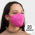 Protective Respirator Mask FFP2 NR JS MY-001 Fuchsia (Pack of 20)